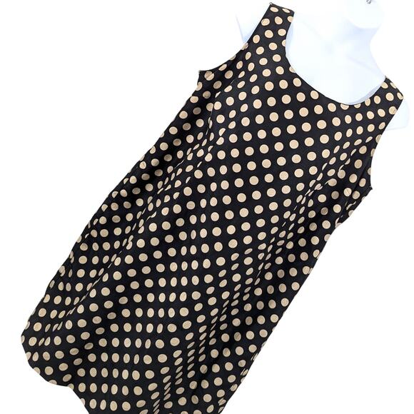 NWOT! DANA KAY! SHANTUNG-LOOK BLACK AND GOLD POLKA DOTTED SHEATH DRESS! SZ 22W - Picture 1 of 9